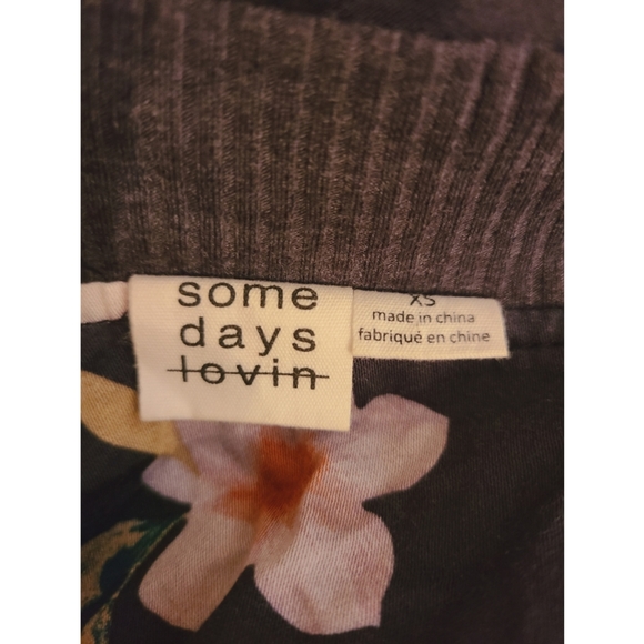 Somedays Lovin Mystic Nights Floral Print Bomber Jacket Size XS - Picture 5 of 7
